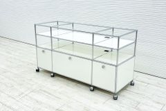 USMハラー 中古 ハラーシステム USM Haller ドロップダウン エクステンション 3連2段 中古オフィス家具 ブラック 1470/525/785 【A000003486】