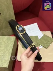 GUCCI グッチ 丸形 インターロック ダブル G ベルト-1-ZT79