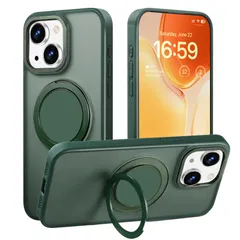 【特価商品】【Magsafe対応・スタンド付き】Mcoifull iPhone14 ケース iPhone13 ケース マグネット搭載 ワイヤレス充電 耐衝撃 マット感 半透明 指紋防止 アジャスタブルスタンド アイフォン14 ケース アイフォン13 ケース ダ