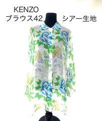 KENZO    ブラウス　花柄　牡丹　シアー生地　サイズ42    おしゃれ　az MID 6771