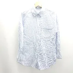 ◇ Θ ZARA ザラ ストライプ柄 長袖 シャツ サイズEUR M ライトブルー レディース E  【1503060022719】