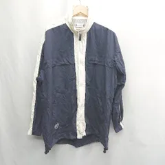 ◇ Sergio Tacchini ハイネック　ロゴ刺<!-利用不可文字-!>　スポーティー　長袖 ナイロンジャケット サイズLL ネイビー系 メンズ E  【1505130000634】のサムネイル