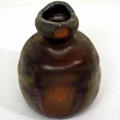 備前・城山焼・国下三郎・花瓶・共箱・No.190523-17・梱包サイズ60