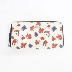 コーチ COACH 財布 長財布 小銭入れ ラウンドジップ 花柄 F57649 アイボリー ベージュ