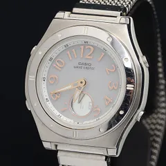 稼動 良品 カシオ ウェーブセプター 電波ソーラー シルバー文字盤 デジアナ LWA-M143 メンズ腕時計 OGH 2000000 NSK