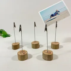 メモスタンド　5本セット　MC05003　メモクリップ　フォトスタンド　カードスタンド　流木インテリア　流木オブジェ　ナチュラル　素朴