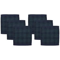 【新着商品】無印良品 ふっくらパイルハンドタオル(柄)・グリーンチェック 6枚組 34×35cm やわらか