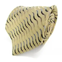 ジムトンプソン ブランド ネクタイ ストライプ柄 パネル柄 シルク PO メンズ ベージュ JIM THOMPSON 【中古】