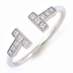 ティファニー Tiffany & Co. リング T ワイヤー 60147239 ダイヤモンド 計0.13ct K18WG 19号 【中古】