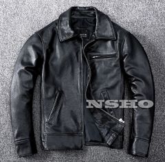 カウハイド 復刻30'sスタイル シングルライダース レザージャケット メンズ 革ジャン オイルレザー 牛革