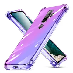 OPPO A5 2020 ケース tpu 耐衝撃 クリア透明 スリム 薄型 シリコン 指紋防止 米軍MIL規格取得 OPPO A5 2020 カバー 衝撃吸収 滑り止め カメラ保護 携帯カバー ワイヤレス 充電対応 おしゃれ 黄変防止 防塵 携帯カバー 紫 0