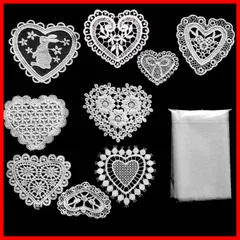 sempiterno 人気レース生地 刺繍花 花と蝶のパターン 縫製 DIY 服 工芸品の装飾 パッチ アップリケ モチーフ バッグ 靴 帽子 飾り アクセサリー (（ホワイト 9個セット④）)