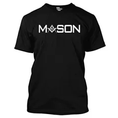 フリーメイソン ロゴ メンズ Tシャツ 半袖 ブラック S,M,Lサイズ(日本規格のM,L,XLサイズ相当)