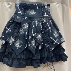 BODYLINE  蜘蛛の巣と十字架のフリルスカート　ゴスロリ　ブラック　F 雑色店