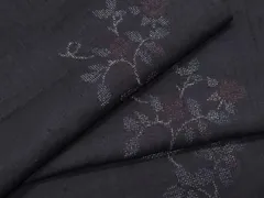 平和屋着物●本場結城紬　重要無形文化財　100亀甲　草花文　正絹　逸品　CAAS8635vf