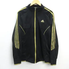 G■アディダス/adidas CLIMALITE トラックジャケット/ジャージ O14752【XO】黒金/men's/6【中古】■