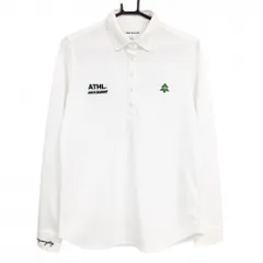 ジャックバニー 長袖ポロシャツ 白 ツリー刺しゅう ボタンダウン レディース 2(L) ゴルフウェア Jack Bunny