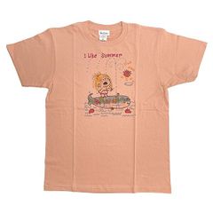 水森亜土 summer 半袖Tシャツ(M) ダスティピンク アパレル