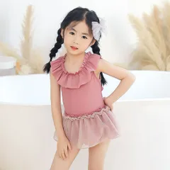 ☆ ピンク ☆ 130cm ☆ 水着 キッズ 女の子 ワンピース 帽子付き yswim5054 水着 女の子 フリル ワンピース水着 ワンピース ワンピ キャップ付き キッズ レースアップ かわいい 子供 子ども こども 女児 スイムウェア 温泉 幼稚園