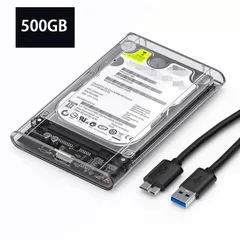 クリアケース 外付けハードディスク 大容量500GB ポータブルHDD USB3.0 ケース ブラック 外付けHDD TV PS5 PS4S 録画 バックアップのサムネイル