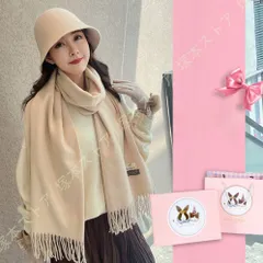 カシミヤ100%厚手マフラー手袋セットざっくりレースピンク茶