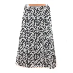 ビーミングバイビームス B:MING LIFE STORE by BEAMS フレアスカート ロング 花柄 M 黒 ブラック 白 ホワイト /MS