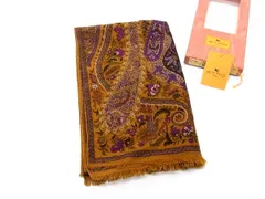 ■美品■ ETRO エトロ ペイズリー柄 大判 スカーフ ストール ショール レディース ブラウン系×マルチカラー BM2971