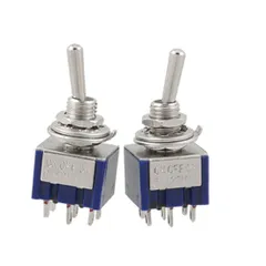 uxcell トグルスイッチ DPDT ON/OFF/ON 3ポジション AC 125V 6A 2個入り