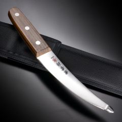 関の刃物 皮はぎ 165mm 正広 ハガネ 肉解体用 狩猟包丁 右利 片刃 プロ