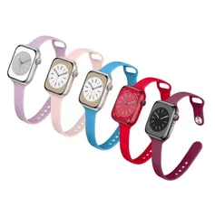 スリム slim くすみカラー アップルウォッチ バンド apple watch ultra バンド シリコン シンプル 軽量設計 通気性 強靭 調節可能な長さ iwatch バンド アップルウォッチ用 アルパインループ バンド 対応 腕時計ストラップ 誕生日