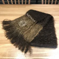 【超美品】ロエベ アナグラム モヘア マフラー ブラウン ベージュ 茶色系 10420