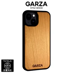 GARZA STYLE WOOD チェリーウッド iPhone15 iPhone14 ケース カバー 15Plus 15Pro 15ProMax 14Pro 14ProMax ウッド 天然木 無地 木製ケース 木目 耐衝撃 おしゃれ ワイヤレス充電対応