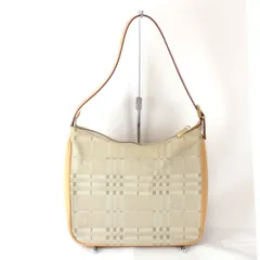 『USED』 バーバリー ショルダーバッグ キャンバス/レザー  ブラウン