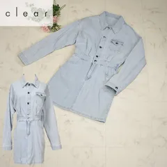 ストレッチデニム チュニック ワンピ ミニ丈ワンピ ブリーチ clear/クリア ショート丈 オーバーワンピ 113651【大】レディース 有名ブランド 秋/冬/秋冬 フリーサイズ