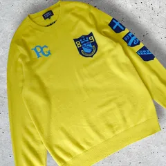 極美品 PEARLY GATES ニット カシミヤ100% マルチロゴ ライムイエロー