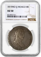 NGC UNC-D メキシコ 1892CA 8R 銀貨　未使用 NGC UNC-D メキシコ 1892CA 8R 銀貨 未使用 NGC 鑑定済み