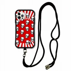 [iPhone16 Pro Max] iPhoneSE 第2世代 第3世代 i-coronケース スマホショルダー付 アイフォン 15 Pro Max 14 13 12 11 スマホケース ショルダー タイプ 側面保護 耐衝撃 スカル ドクロ 日章旗