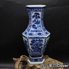 中国古董 大清乾隆 特大花瓶 九谷燒 有田烧 染付 山水 青花 - メルカリ