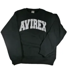 ブラック　AVIREX ワッペン ロゴスウェット（トレーナー）裏起毛
