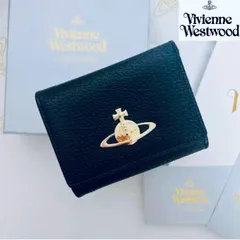 再入荷❣️【最新作♡ショッパー付き】新品  ヴィヴィアン・ウエストウッド　三つ折り財布  ブラック  高級感