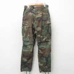 W30/古着 ミリタリー カーゴ パンツ メンズ 90s コンバット ウッドランドカモ 緑 グリーン 迷彩 25jun02 中古 ボトムス ロング
