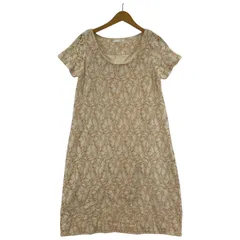 index インデックス 花柄 総レース 半袖 ミニワンピース sizeS/ベージュ