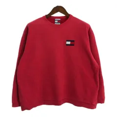 90年代 TOMMY HILFIGER トミーヒルフィガー スウェット ワンポイントロゴ レッド (メンズ XL) 中古 古着 R3232