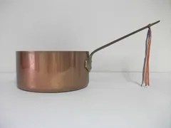 フランス製刻印入り 大型 打ち出し銅鍋　銅平鍋 コンフィチュール作りに。a25. フランス製刻印入り 大型 打ち出し銅鍋 銅平鍋 コンフィチュール