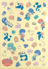 【中古】クリアファイル 集合(背景黄) A4クリアホルダー 「らんま1/2」