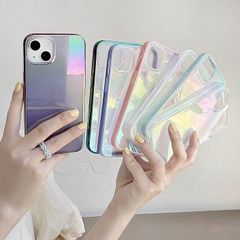 iPhone16 미사용 케이스 iPhone15 케이스 iPhone13 케이스 iPhone14 케이스 스마트폰 케이스 한국 오로라 귀여운 세련된 클리어 레인보우 얇은 슬림 투명 귀여운 xzzhang552