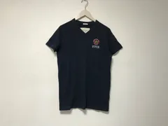 本物アバクロンビーアンドフィッチAbercrombie&FitchコットンロゴワッペンVネック半袖TシャツメンズサーフアメカジミリタリーストリートスケーターワークビジネススーツモードゴルフドレスS紺ネイビー