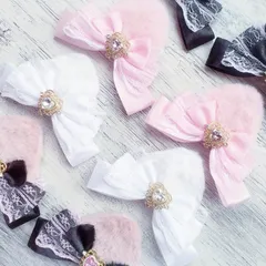 猫耳（大）　ヘアクリップ