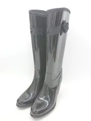 ■ Θ ノーブランド ハイヒール ロング レインブーツ サイズM ブラック系 レディース E  【1507160026226】