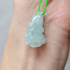 【新入荷】本翡翠保証‼️天然翡翠 白菜立体彫刻(百財)ペンダントトップ　縁起物